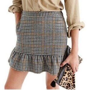 J. Crew Mercantile trumpet flare tweed skirt